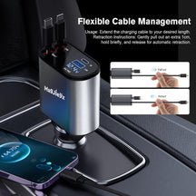 4-In-1 Retractable Car Charger Pro