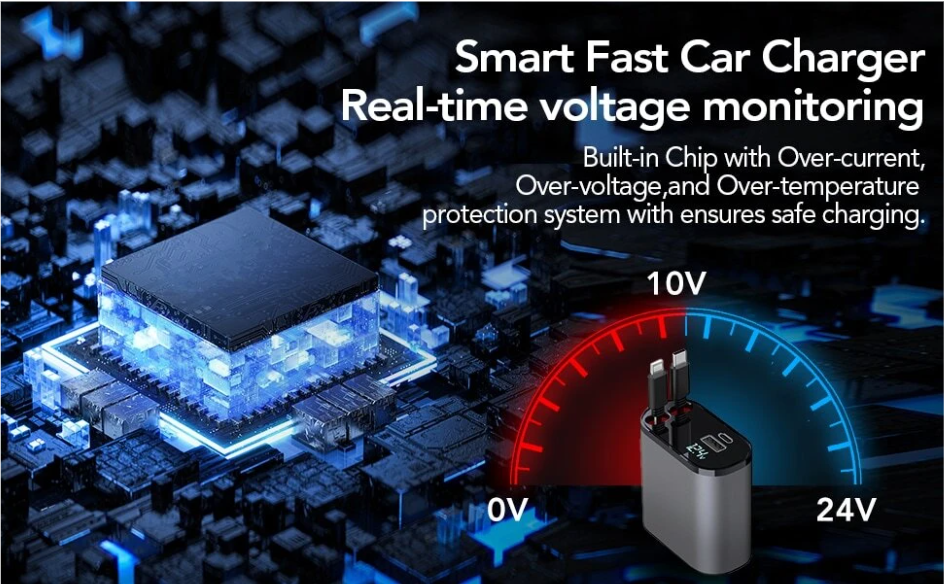 4-In-1 Retractable Car Charger Pro