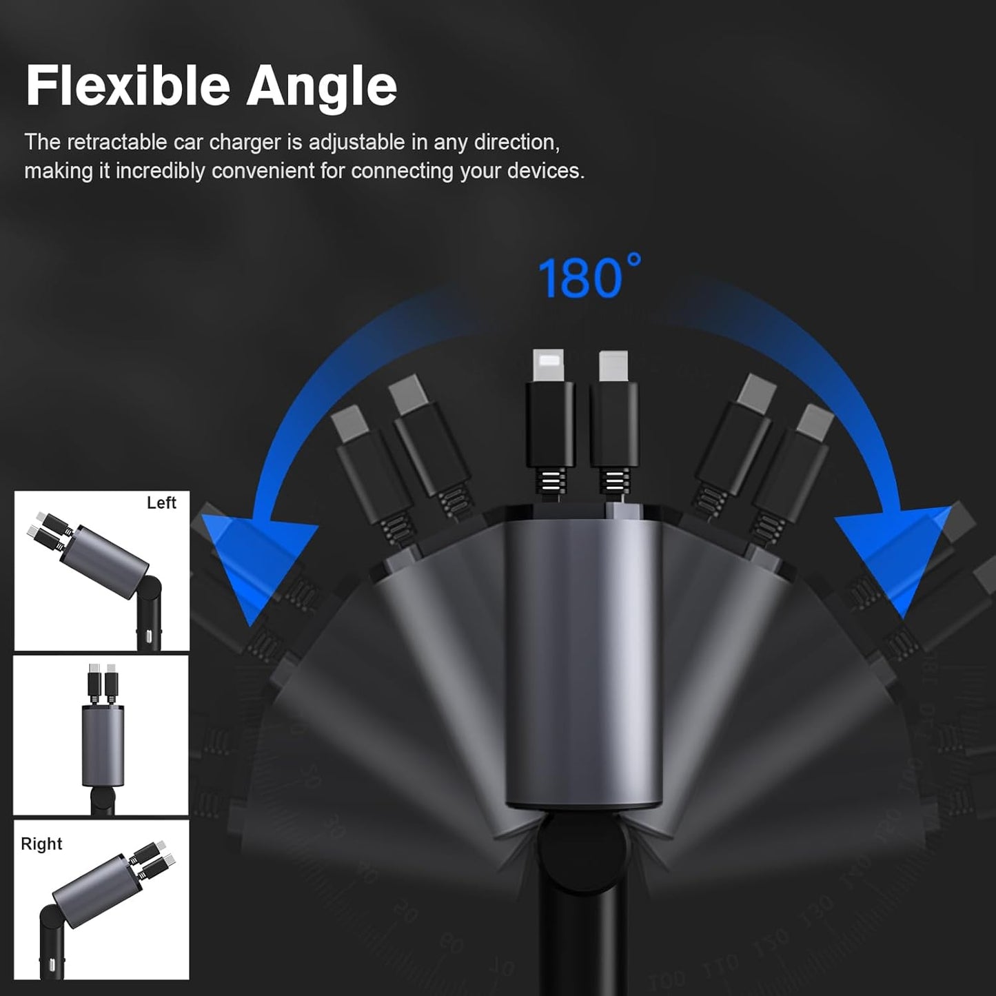 4-In-1 Retractable Car Charger Pro