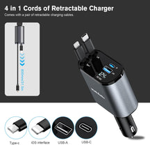 4-In-1 Retractable Car Charger Pro
