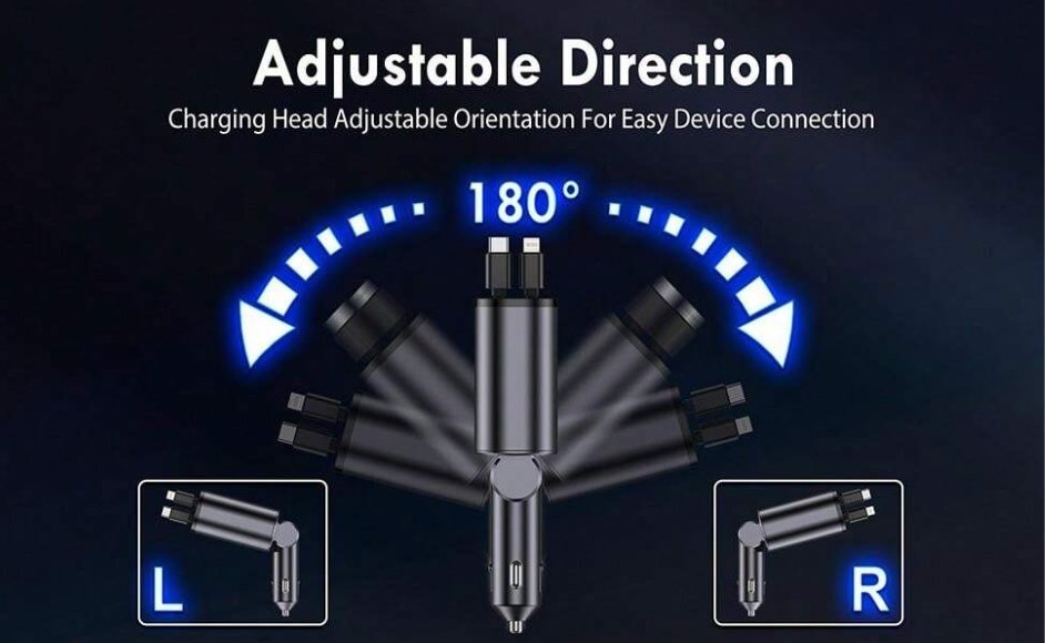 4-In-1 Retractable Car Charger Pro