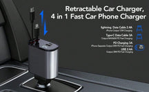 4-In-1 Retractable Car Charger Pro